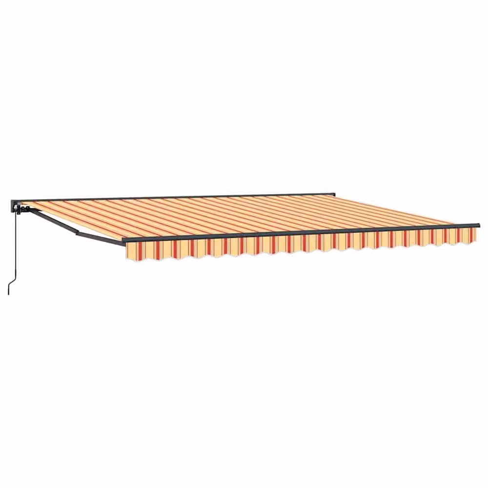 Berkfield Home Manual Retractable Folding Arm Awning in Yellow, Orange and Multicolour, W: 450 cm, D: 300 cm – 3