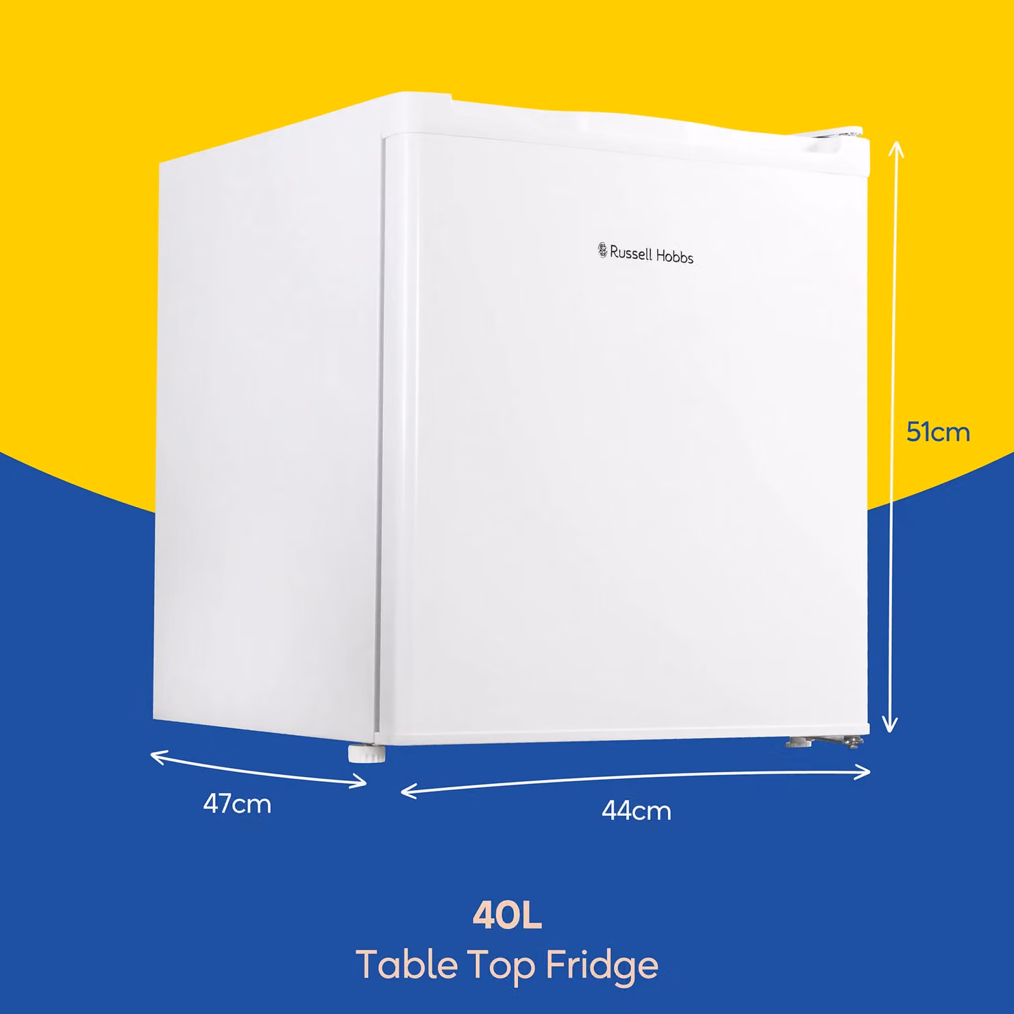 Russell Hobbs 40L Larder Mini Fridge in White with Reversible Door and Bottle Rack – 2