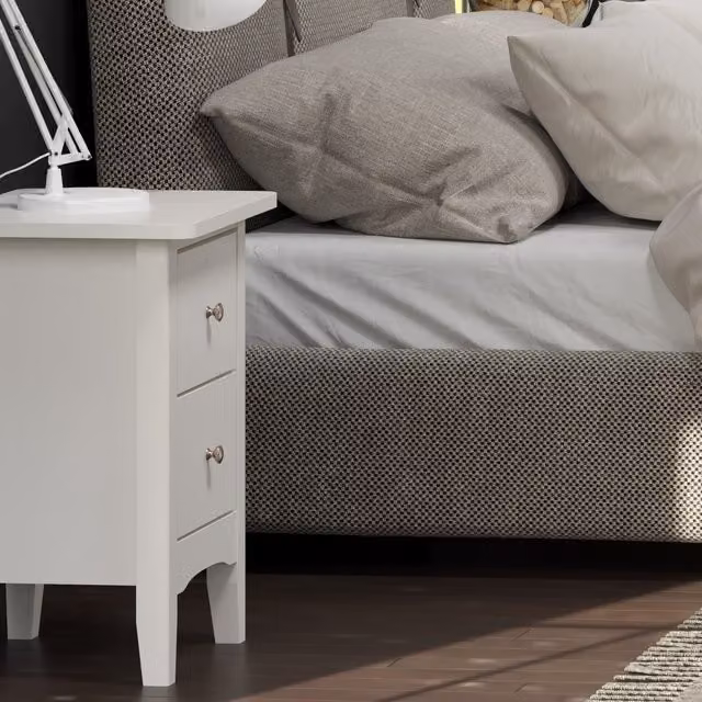 Core Products Como 2-Drawer Petite Bedside Cabinet in White – 1
