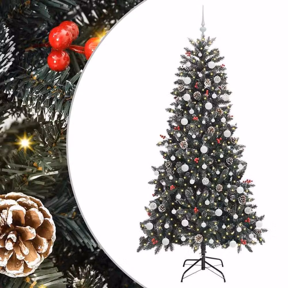 Berkfield Home Artificial Christmas Tree in Green, W/D/H: 114 x 114 x 210 cm – 2