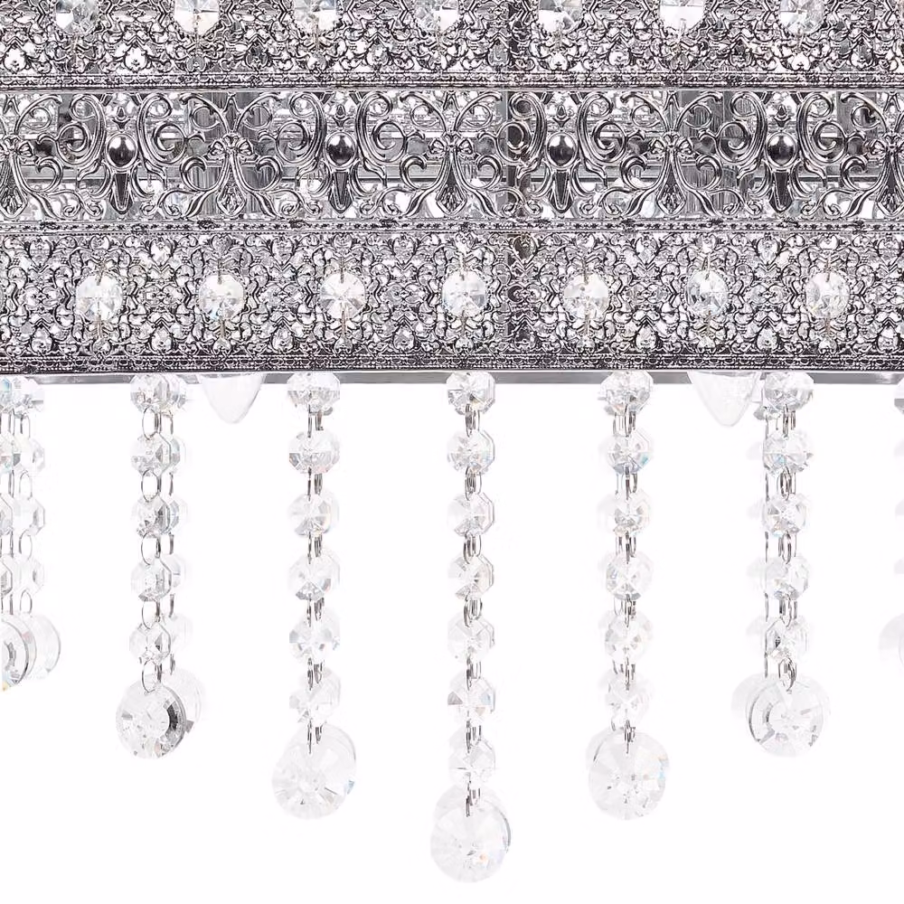 Wyld and Coco Chrome Chandelier with Faceted Crystals in Silver, W: 86 cm, D: 23 cm, H: 120 cm – 3