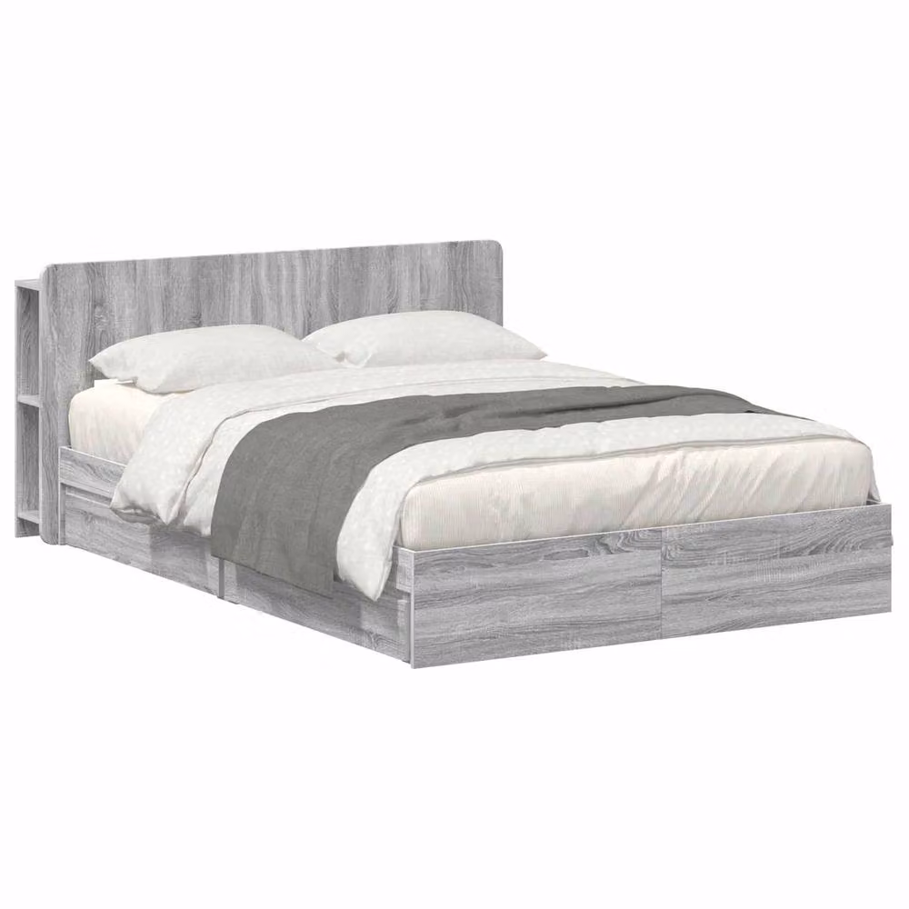 Berkfield Home Modern Bed Frame with Storage Drawers in Grey Sonoma, Engineered Wood, 160 x 200 cm – 2