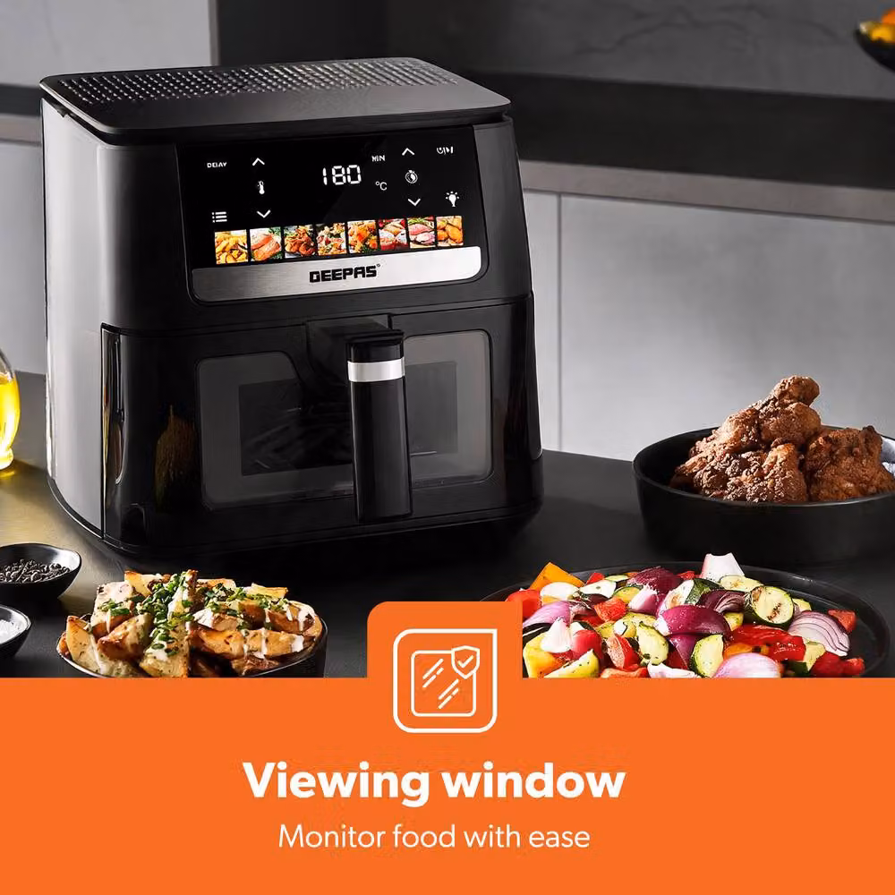 Geepas 6.5L Digital Air Fryer with LED Touchscreen and Timer in Black – 5