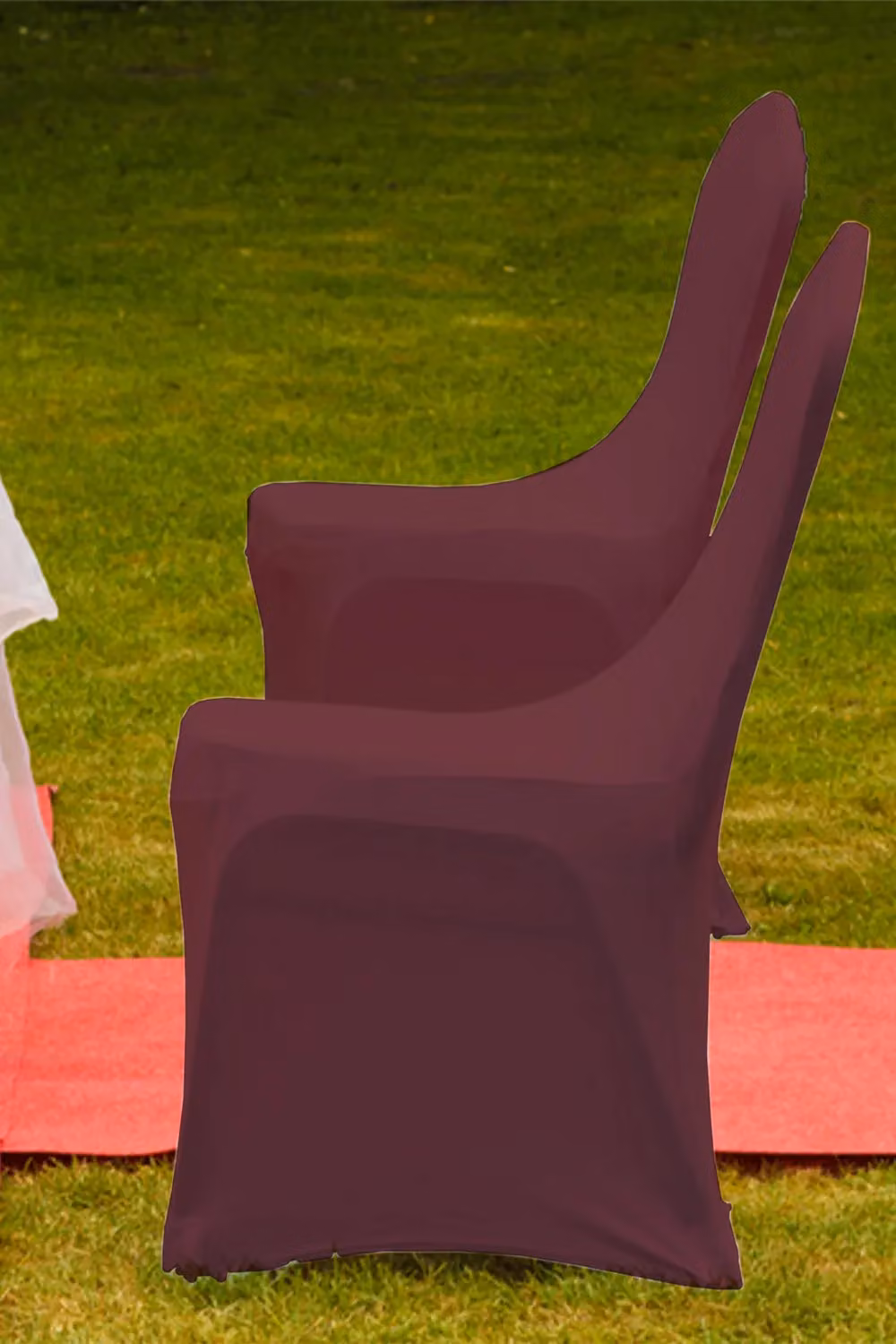 Neel Blue Burgundy Spandex Arched Front Dining Chair Slipcovers, Stretchable and Washable Fabric – 5