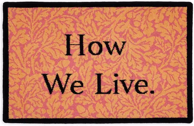 House of Hackney HOW WE LIVE Jeremy Deller Floral Doormat, Coral, W: 90 cm, D: 60 cm