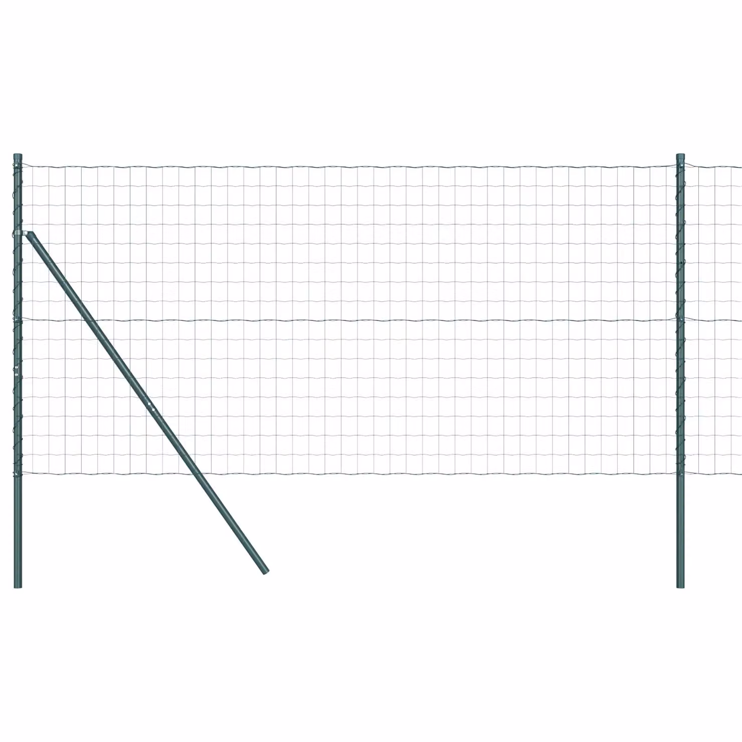 Berkfield Home Euro Fence with 7 Posts, Galvanised Steel, Green and Silver, W: 120 cm, L: 10 m – 1