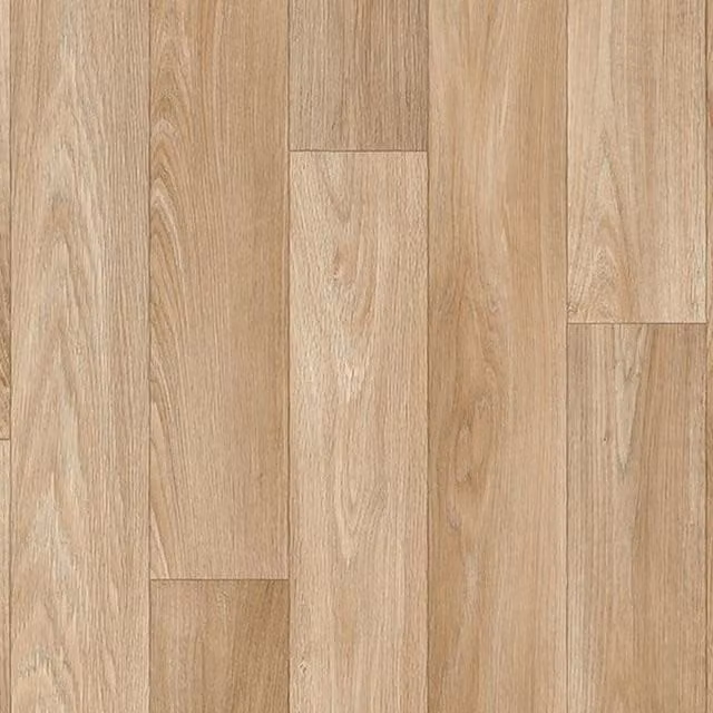 Vinyl Flooring UK Beige Wood Effect Sheet Vinyl, W: 100 cm, L: 200 cm, Thickness: 2.0 mm