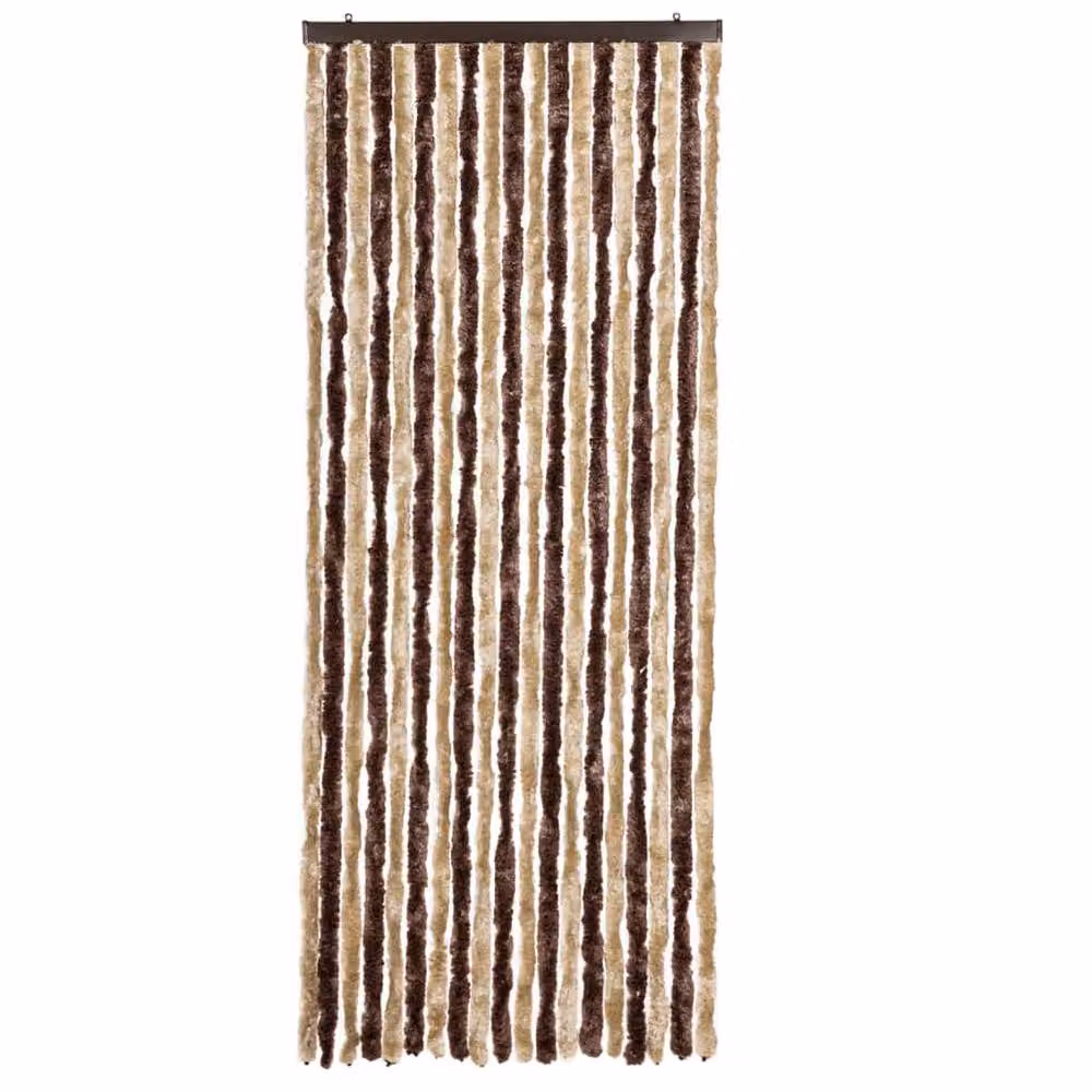 Berkfield Home Insect Curtain in Beige and Light Brown Chenille, W: 56 cm, H: 185 cm – 2