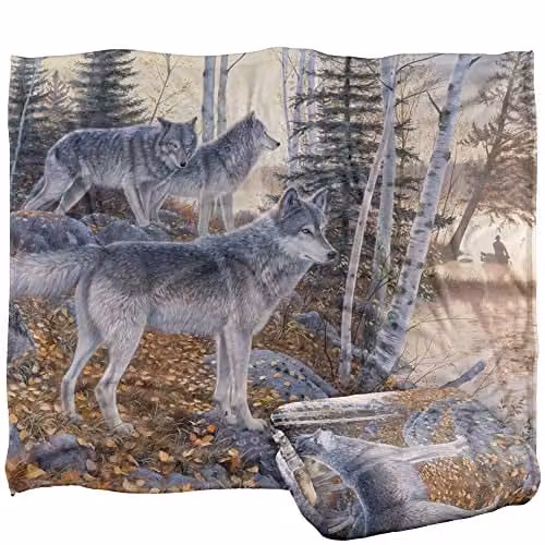 Wild Wings Silent Travelers 2 Silky Touch Super Soft Fleece Throw Blanket in White, W: 152 cm, D: 127 cm – 1
