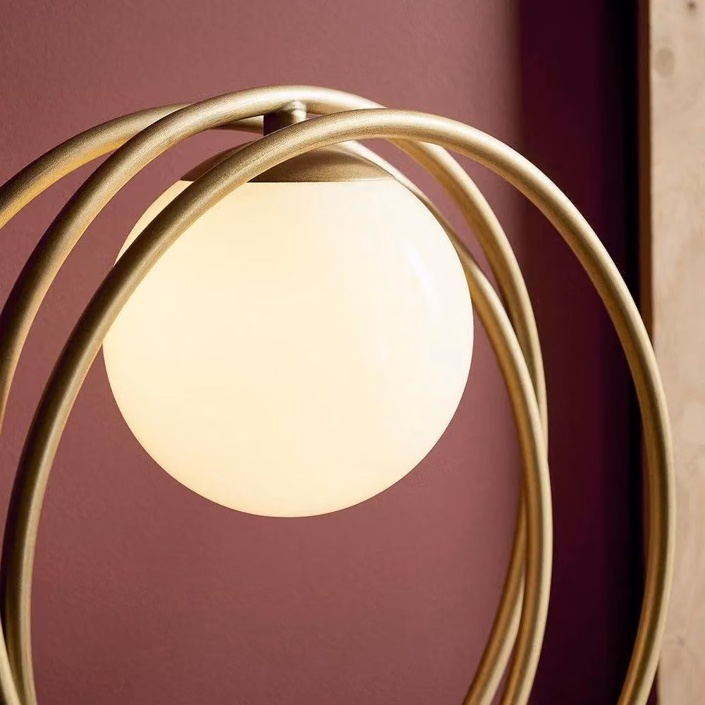 Netlighting BERGAMO Contemporary Glass Table Lamp in Gold/Brass – 3