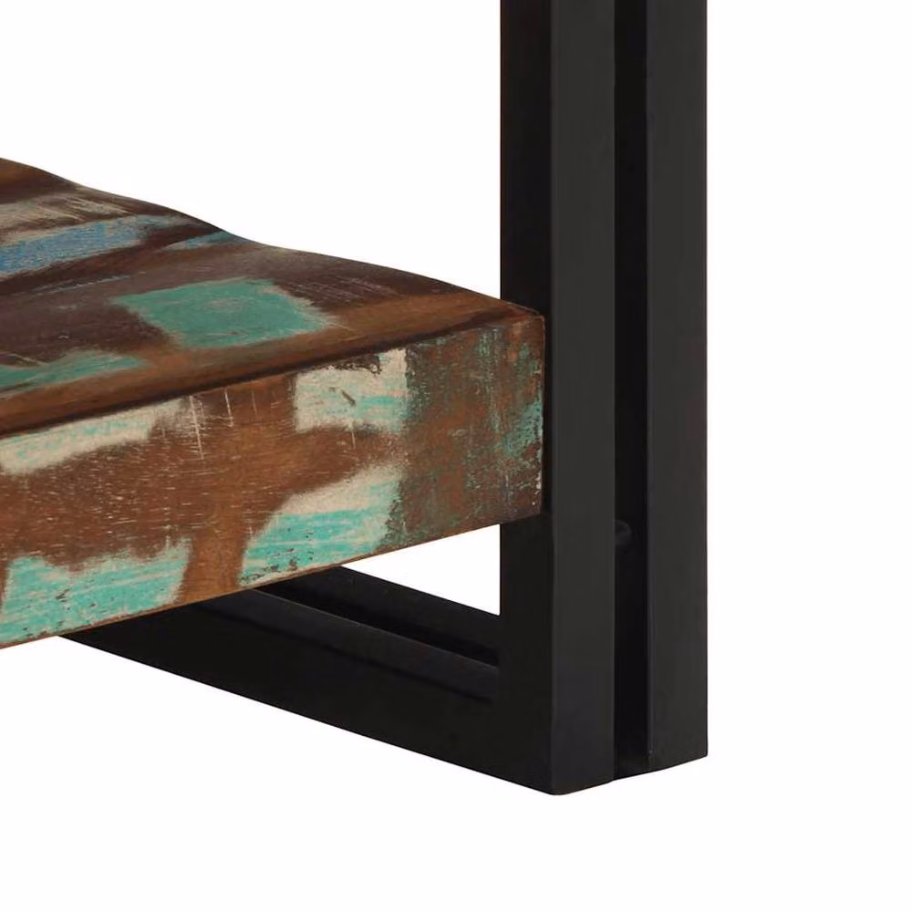 Berkfield Home Multicolour Durable Coffee Table in Reclaimed Solid Wood, W/D/H: 50 x 50 x 38 cm – 6
