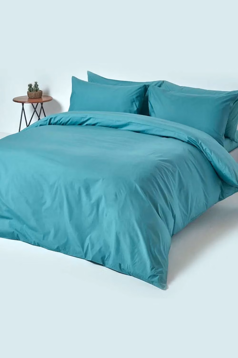 Homescapes Petrol Egyptian Cotton Percale Fitted Sheet, 200 Thread Count, W/D/H: 200 x 183 x 30.48 cm – 2