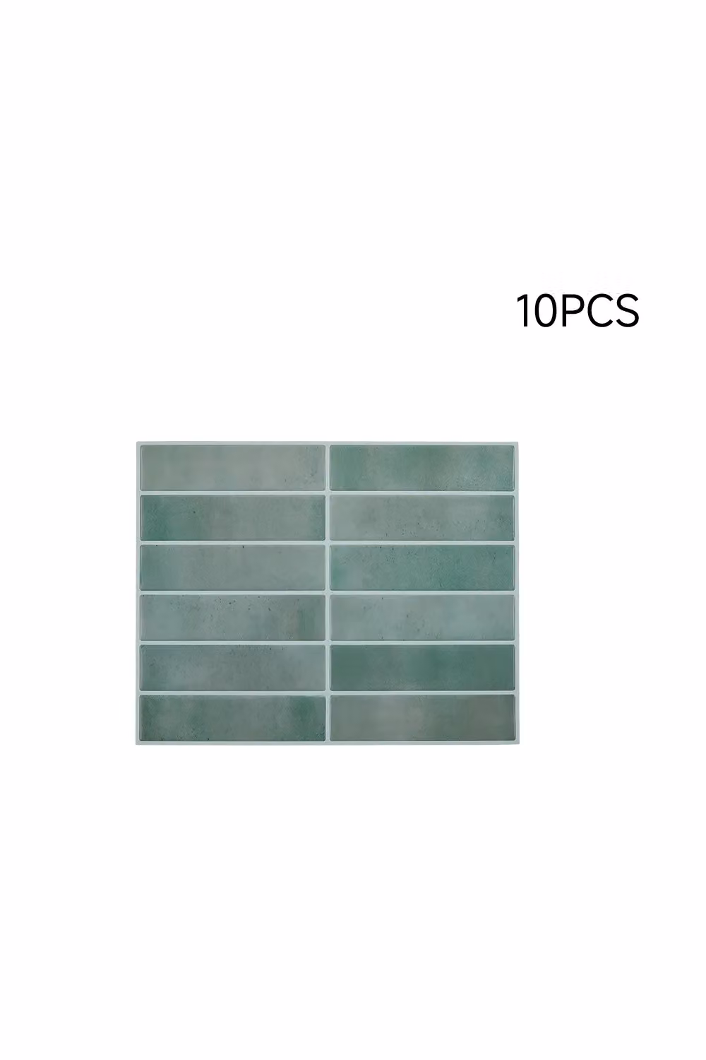 Living and Home 10-Piece Dark Green 3D Rectangle Self-Adhesive Geometric Wall Tile Stickers – 3