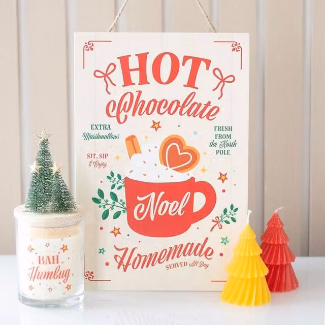 Uniqueful Multicolour Homemade Hot Chocolate Wooden Hanging Sign