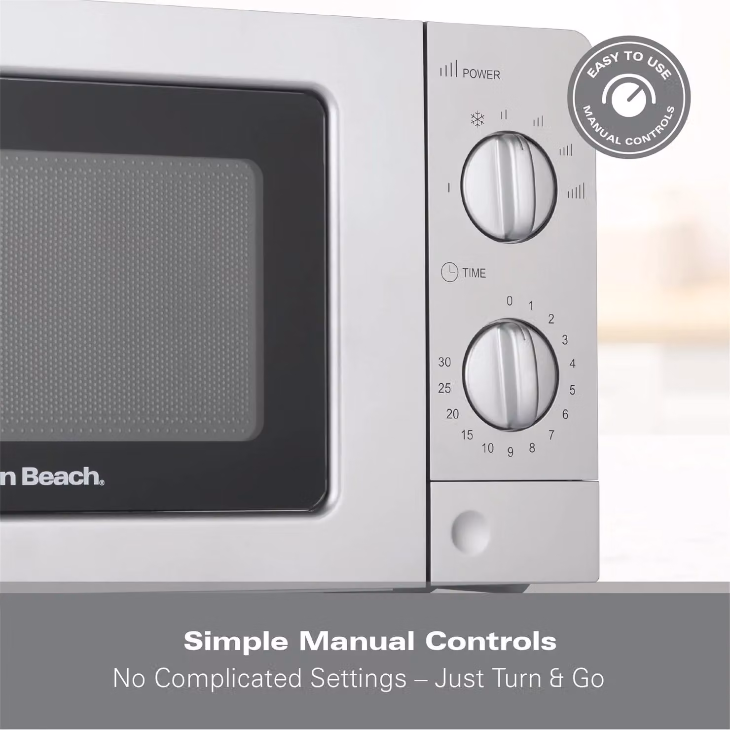 Hamilton Beach 20L Solo Microwave in Silver, 700W, W/D/H: 45.0 x 34.5 x 24.3 cm – 3