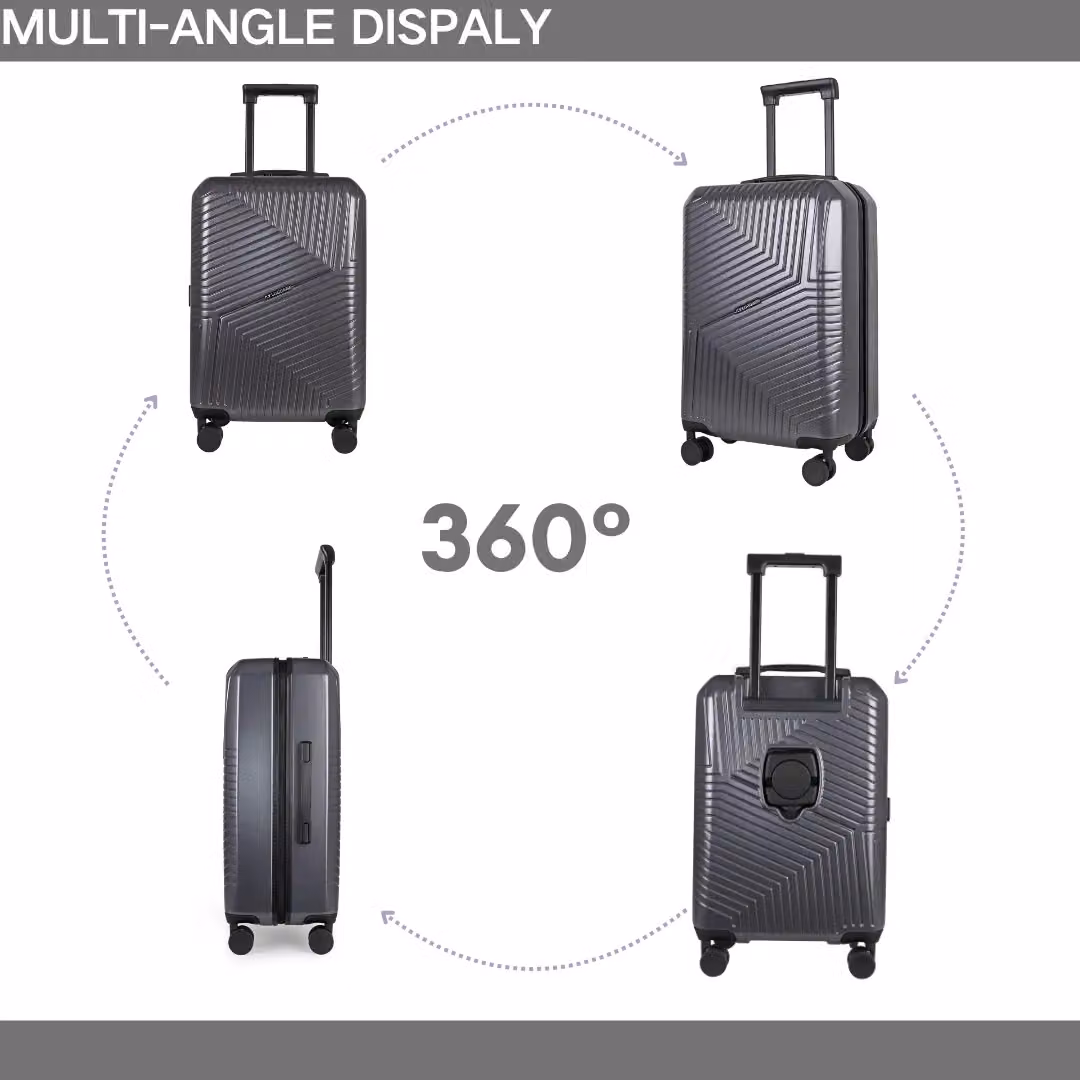 JLY 3 Piece Hard Shell Luggage Suitcase Set in Dark Grey – 2