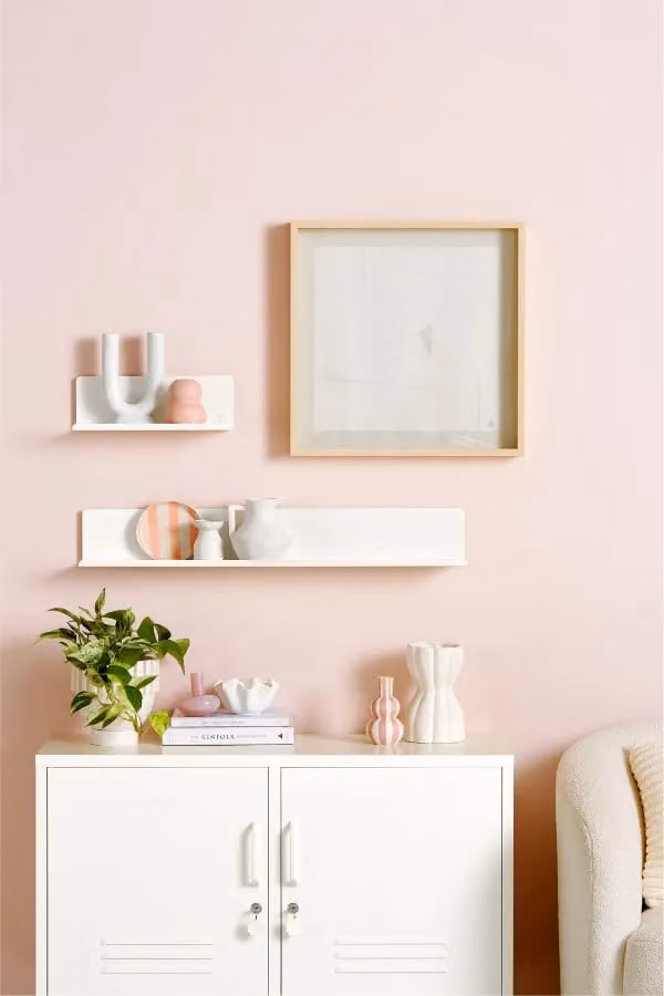 Mustard Made The Ledge Chalk White Small Wall Mounted Metal Shelf W/D/H: 35 x 13 x 12 cm