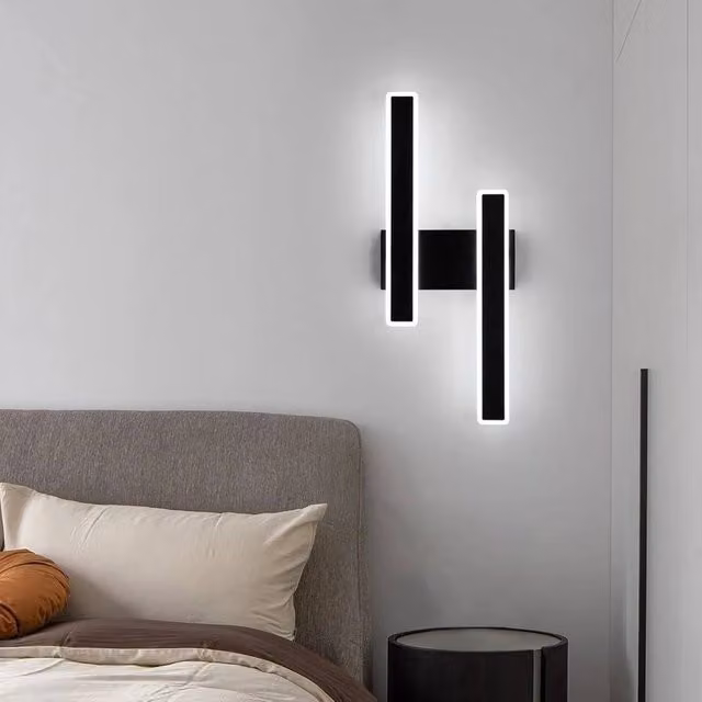 Kelvenix Modern Dimmable LED Wall Lamp in Black Aluminium for Living Rooms and Hallways W/D/H: 46 x 18 x 18 cm – 1