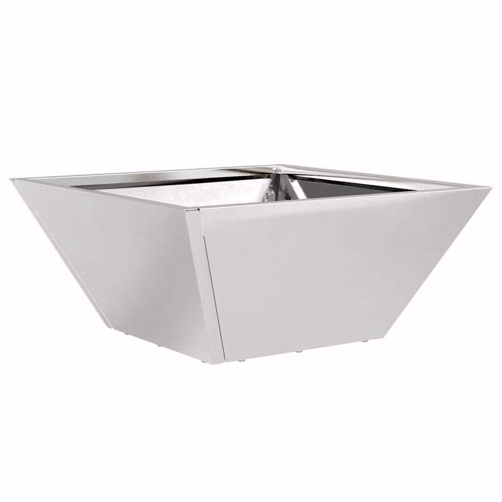 Berkfield Home Modern Garden Bowl Planters, 5 Piece Stainless Steel Set in Silver, W/D/H: 35 x 35 x 15 cm – 4