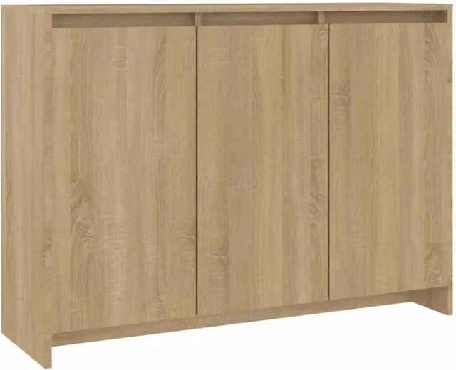 Berkfield Home Sonoma Oak Sideboard in Beige, W/D/H: 102 x 33 x 75 cm