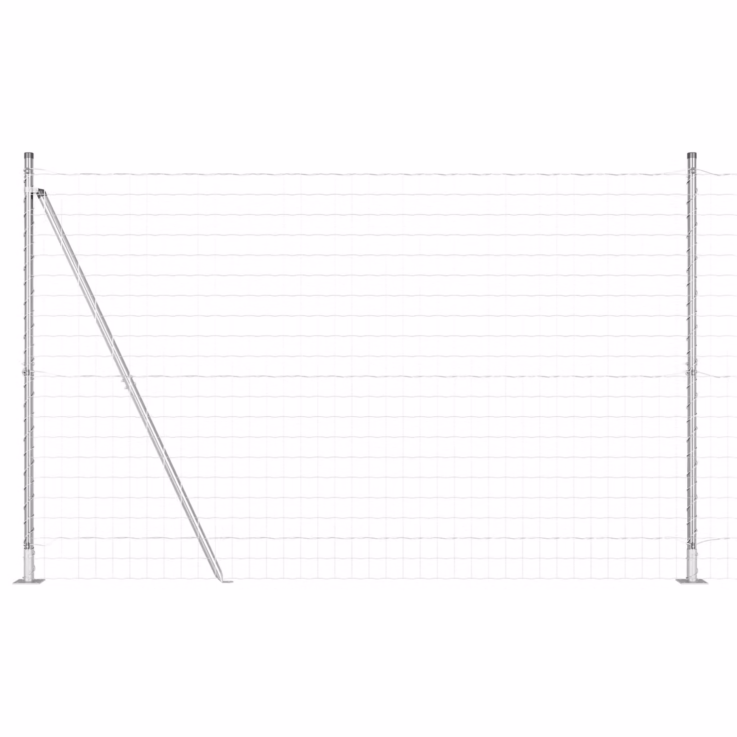 Berkfield Home Euro Fence with 7 Flanged Posts, Silver Galvanised Steel, 1.6 x 10 m – 2