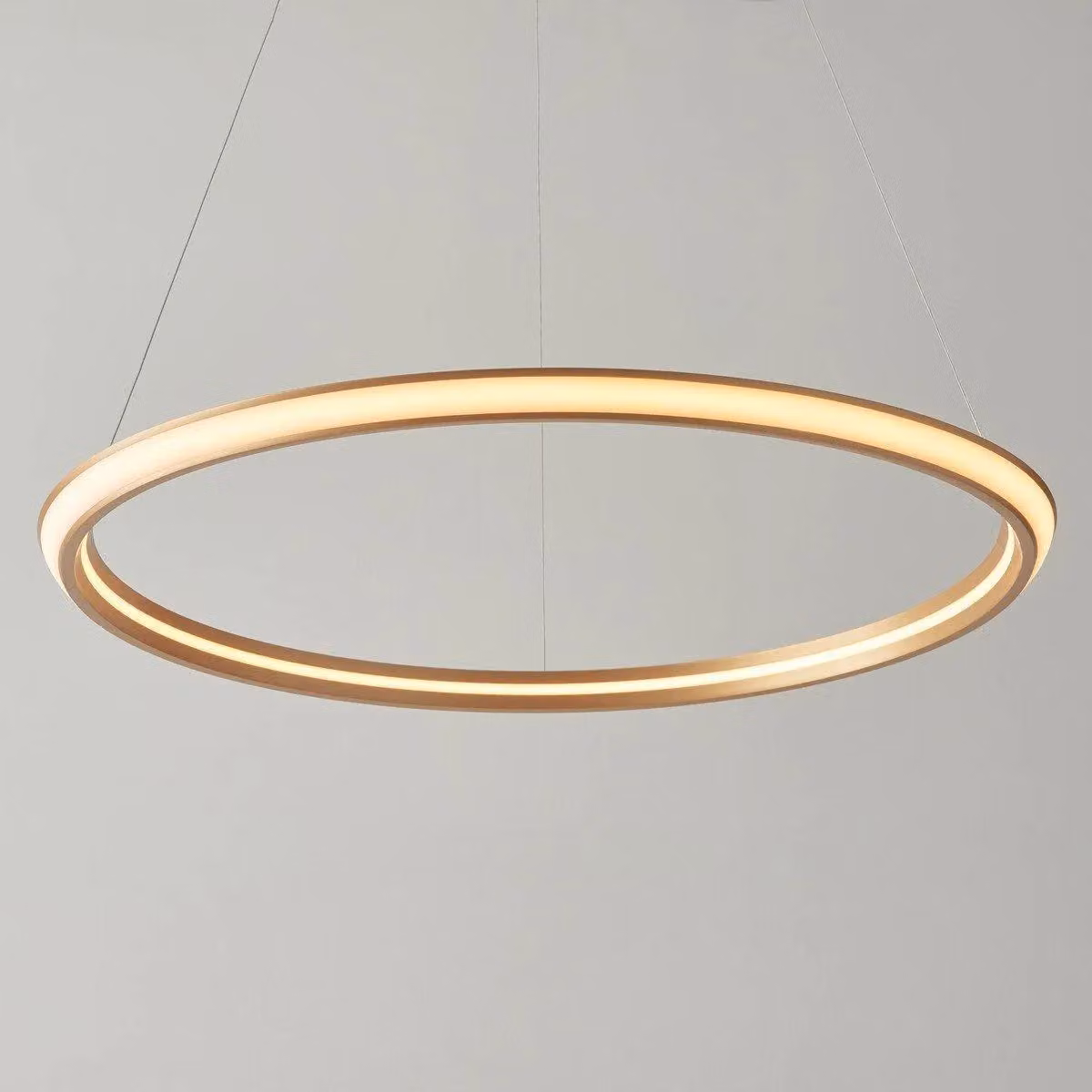 Netlighting Syracuse Dimmable Single Pendant Ceiling Lamp in Gold and White Metal and Glass – 2