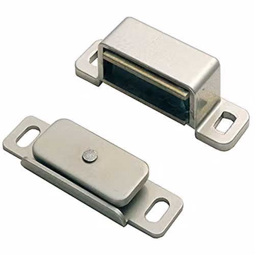Loops Magnetic Cupboard Door Catch, Nickel Plated, Silver, 3.5kg Pull Force