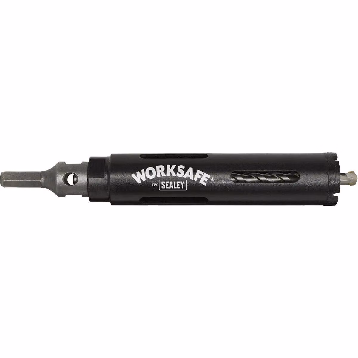 Loops Dry Diamond Core Drill Hole Saw with Hex Drive Adaptor, Black and Multicolour, Diameter: 38 mm, Length: 150 mm – 2