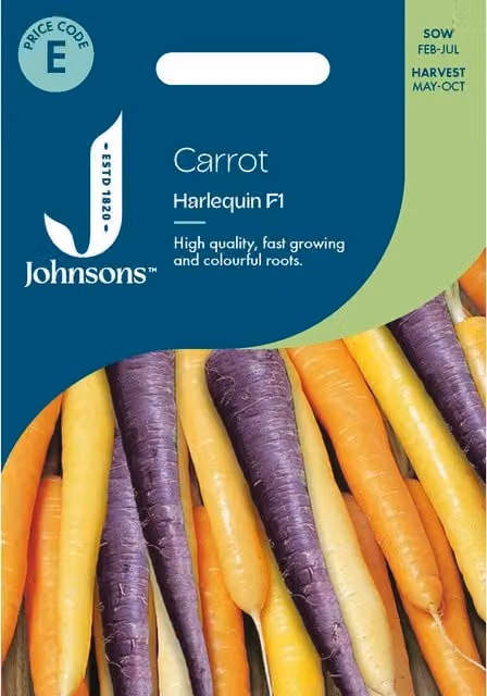 Johnsons Seeds Multicolour Carrot Harlequin Vegetable Seeds