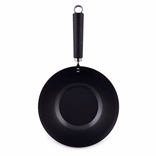 Ken Hom Non-Stick Carbon Steel Wok, Black, 27 cm – 2