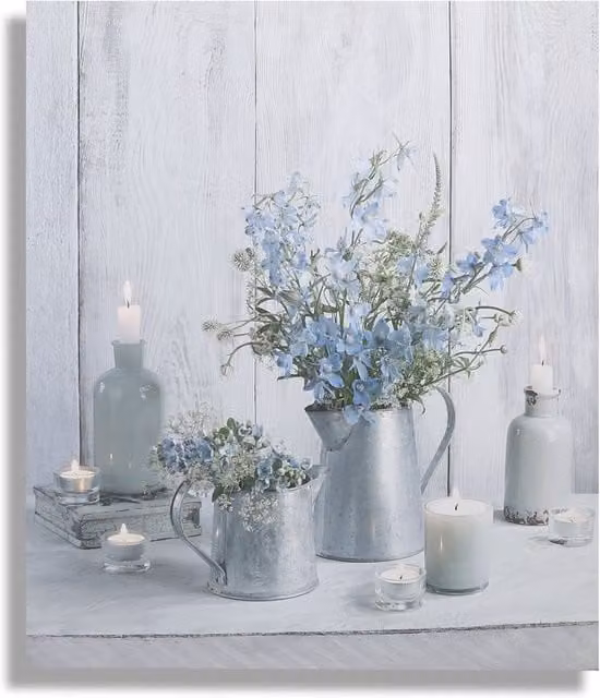 Art for the Home Something Blue LED Printed Canvas in Grey and Blue