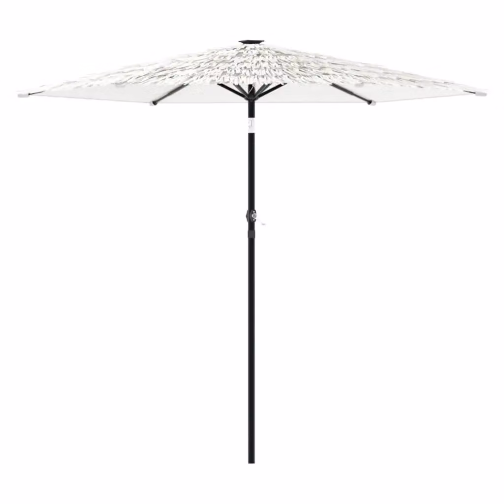 Berkfield Home Garden Parasol with Steel Pole, White, W/D/H: 223 x 223 x 213 cm – 2