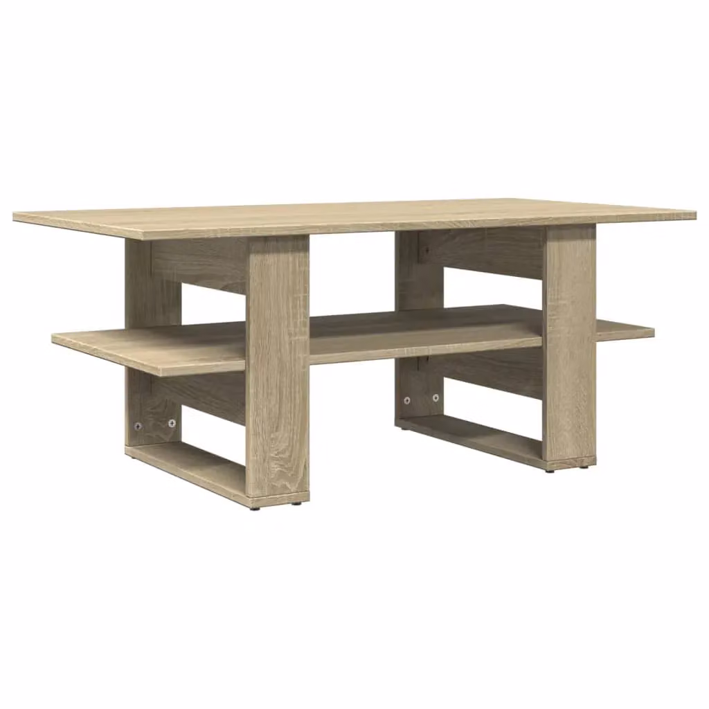 Berkfield Home Sonoma Oak Coffee Table in Brown, W: 102 cm, D: 55 cm, H: 42 cm – 2