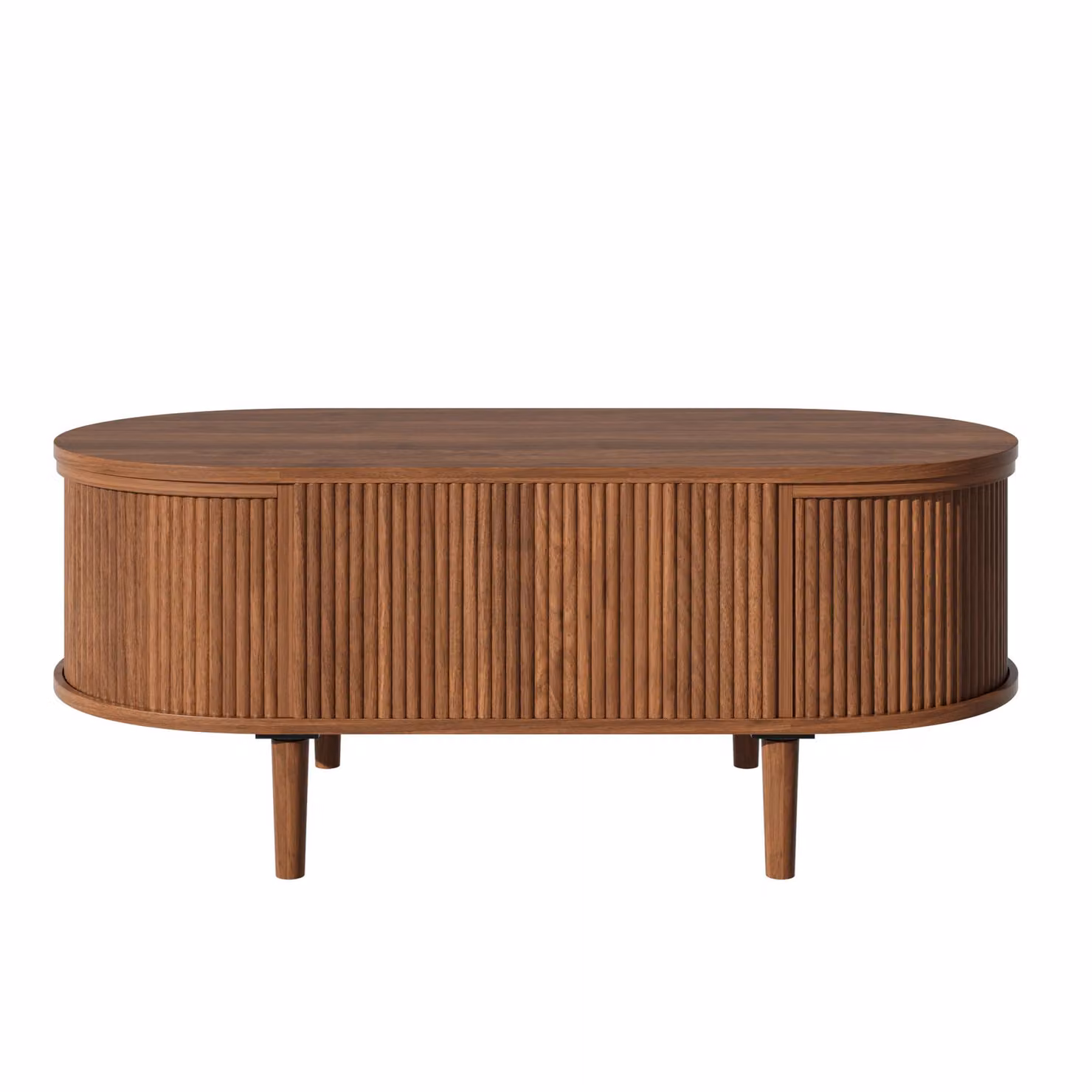 Aosom UK Height-Adjustable Modern Coffee Table with MDF Body and Pine Legs, Brown, W: 100 cm, D: 48 cm, H: 40 cm – 2