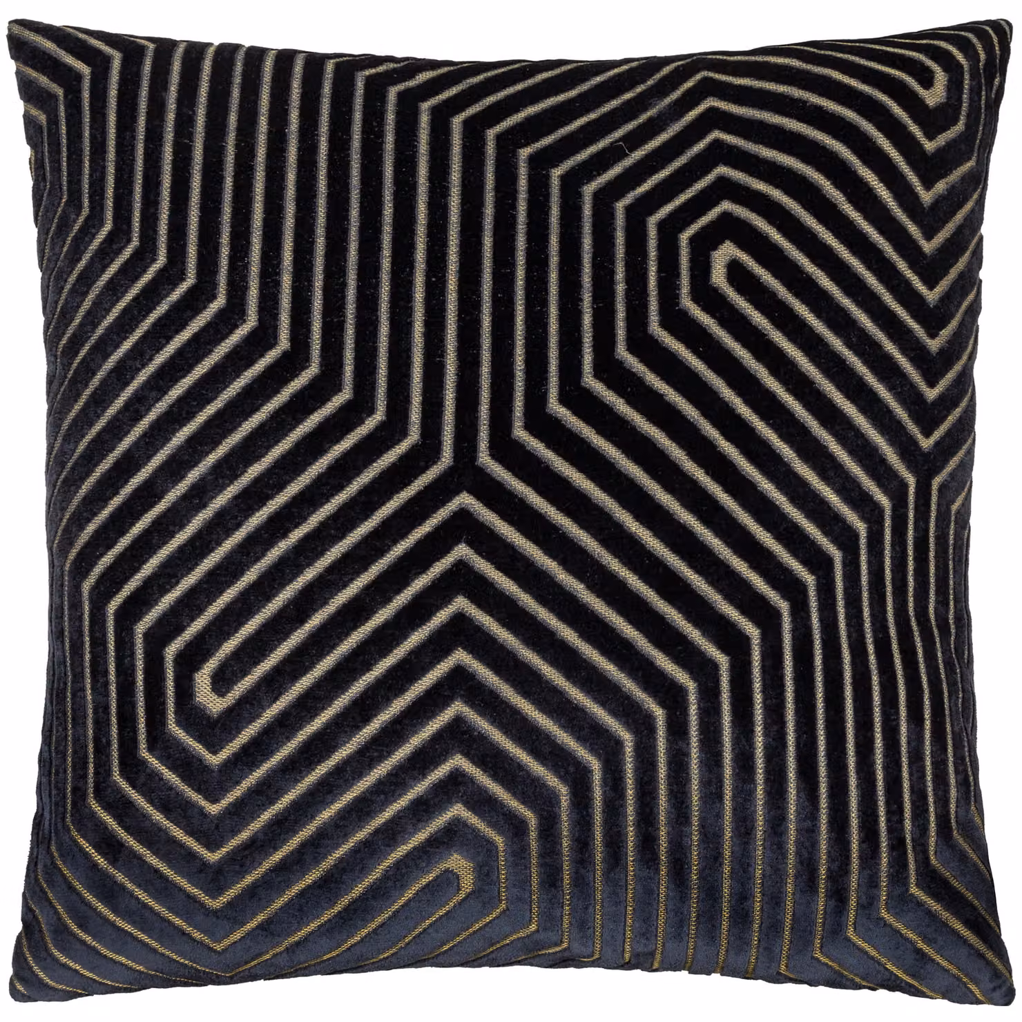 Paoletti Evoke Black Velvet Square Cushion with Polyester Filling, 55 x 55 cm – 2