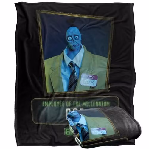 LOGOVISION Beetlejuice 2 Bob Employee of the Millennium Super Soft Silky Touch Fleece Throw Blanket, Multicolour, W: 152.4 cm x L: 127.0 cm – 1