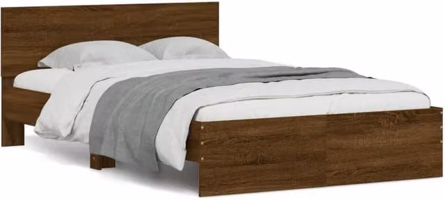 Berkfield Home Small Double Bed Frame in Brown Oak
