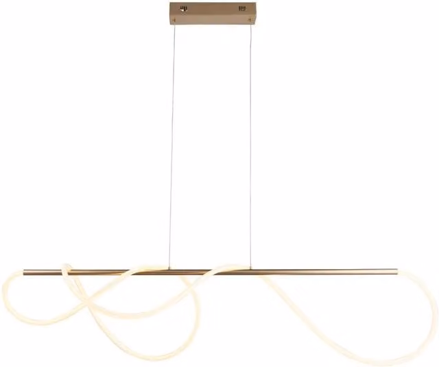 Loops Modern Linear LED Ceiling Pendant Light in Gold/Brass with Integrated Warm White LED Module