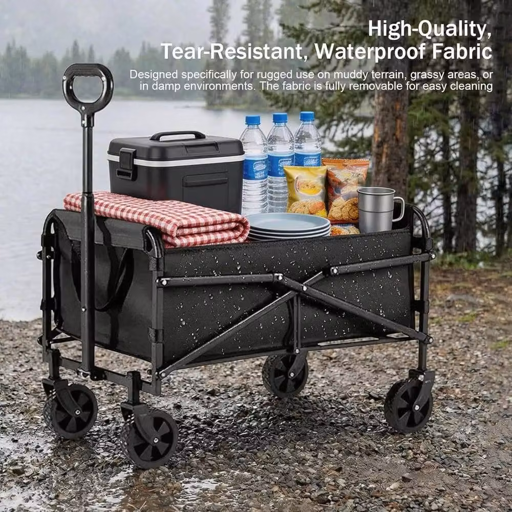 Kelvenix Mini Folding Trolley Cart for Camping, Black, W/D/H: 52.0 x 34.0 x 57.0 cm – 3