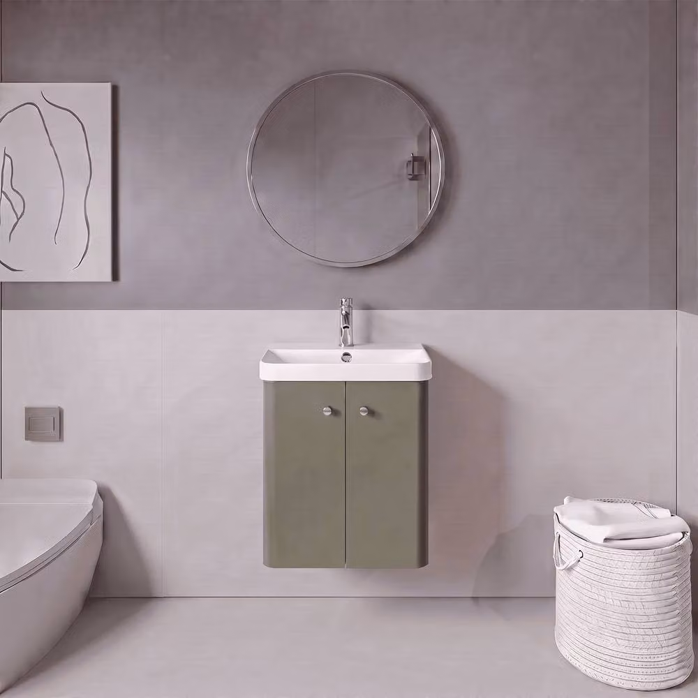 Balterley Round Modern Bathroom Mirror in Silver, Diameter: 80 cm – 2