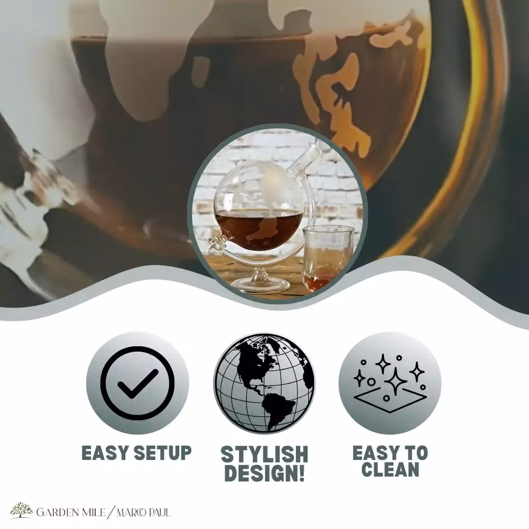 Marco Paul Glass World Globe Decanter in Clear – 5