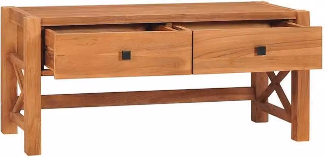 Berkfield Home Rustic Teak Wood TV Cabinet in Brown, W/D/H: 100 x 40 x 45 cm – 1