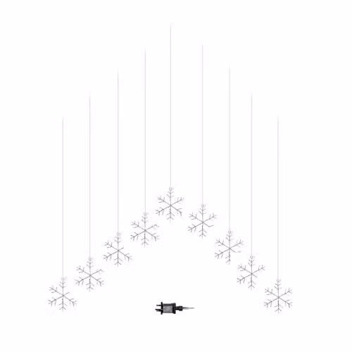 Samuel ALEXANDER FlexiBrights Christmas Snowflake Curtain Lights, White, W x H: 120 x 120 cm – 2
