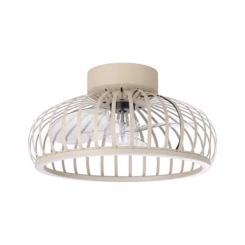 Eglo LED ceiling fan with dimmable light and remote control in beige – 1