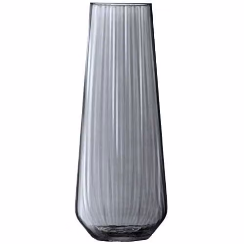 LSA International Zinc Vase in Sheer Zinc Grey, Handmade Mouthblown Glass, Height: 36.2 cm