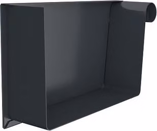 Lindab Rectangular Steel Gutter Right Hand Stop End, 140mm, Anthracite Grey