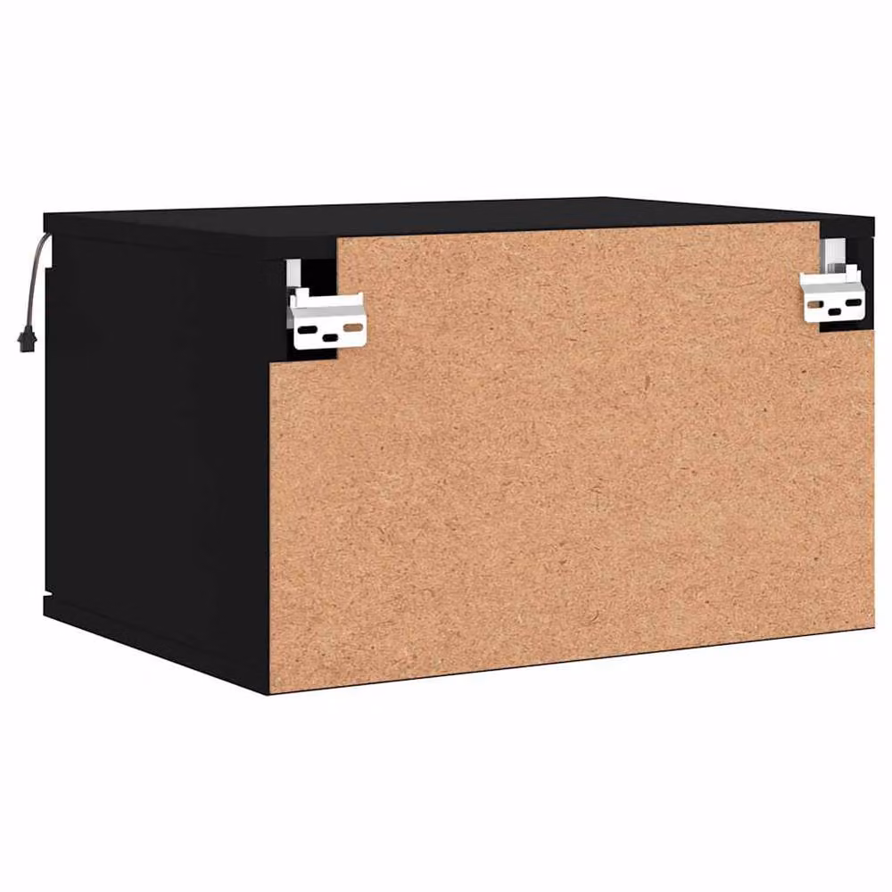 Berkfield Home Modern Wall-mounted Bedside Cabinet with Integrated LED Lights, Black, W/D/H: 50 x 30 x 36 cm – 6