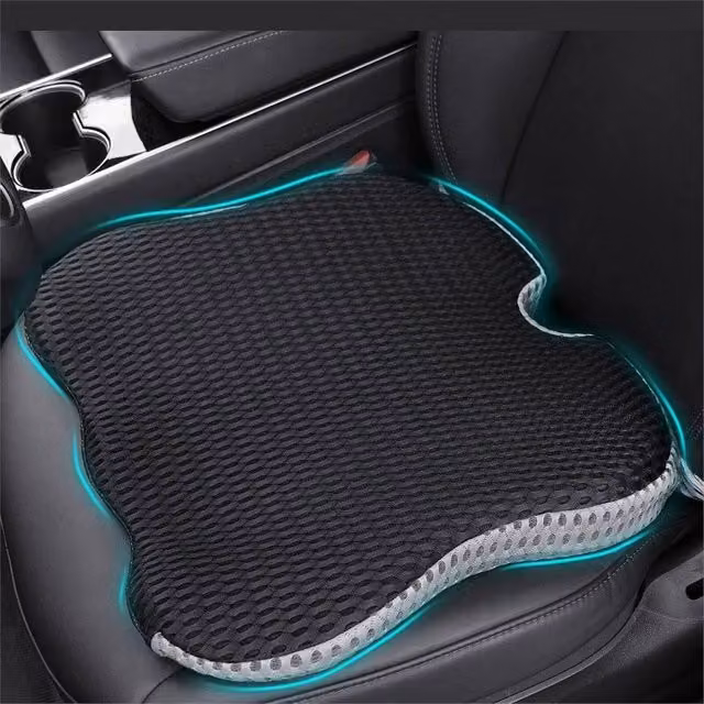 Nordara Black Memory Foam Wedge Seat Cushion with Breathable Mesh and Non-Slip Base – 1