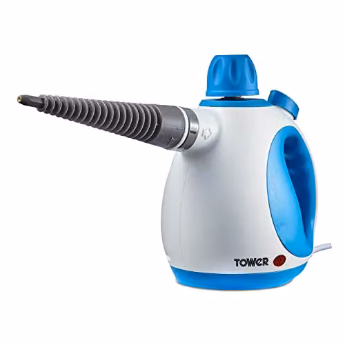 Tower THS10 Handheld Steam Cleaner, 1050 W, Blue, 250 ml Capacity – 1
