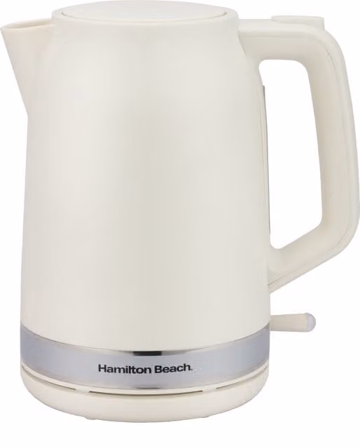 Hamilton Beach 1.7 l Kettle in Beige and White with Auto Shut-off